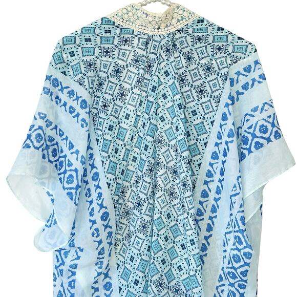 Janis And John Boho Kimono Swim Cover Beach Sheer Tassel Lace O/S Fairy Goddess - Picture 8 of 13